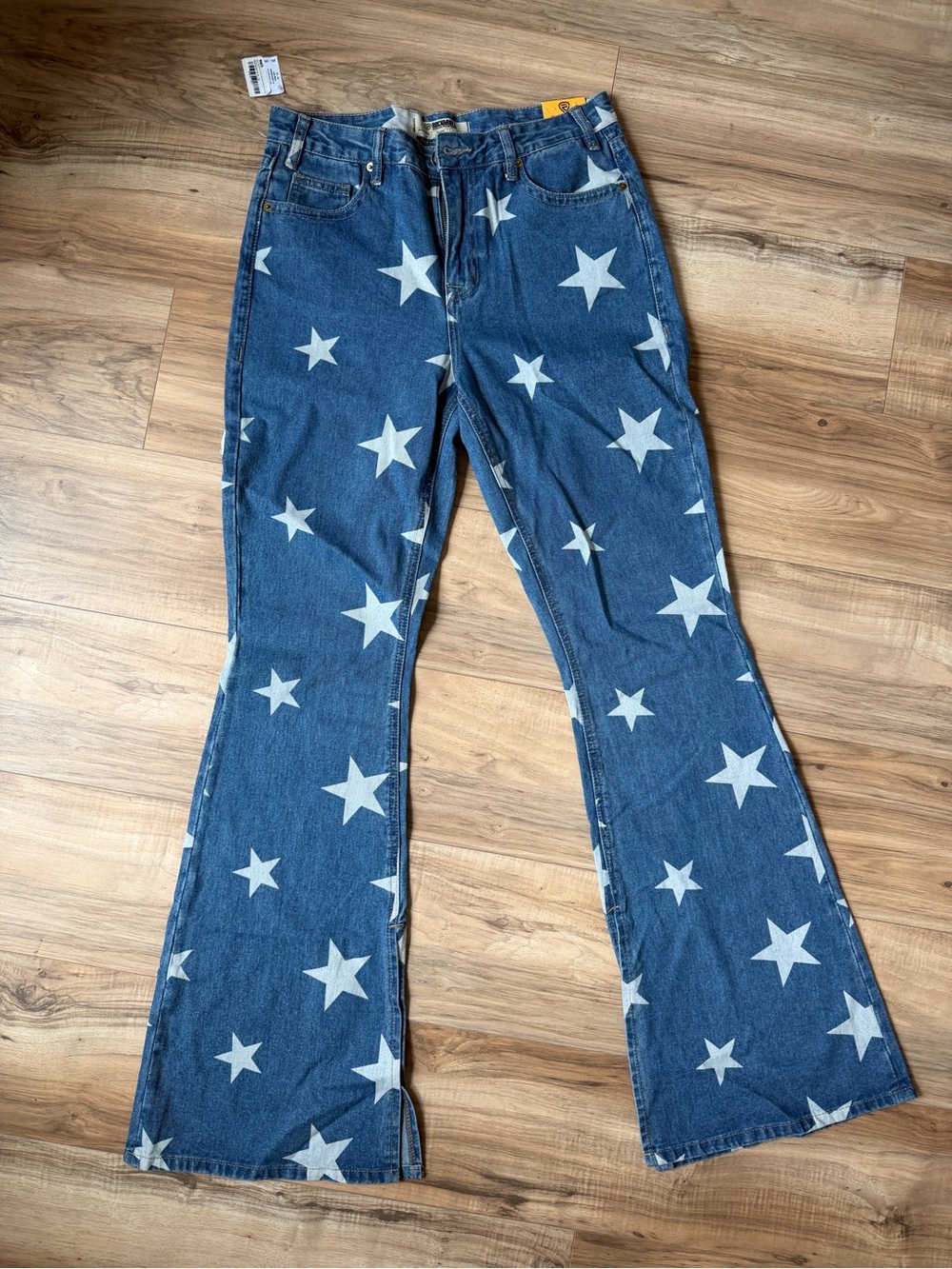Rock and Roll Denim Star-Print Flare Jeans - Blue